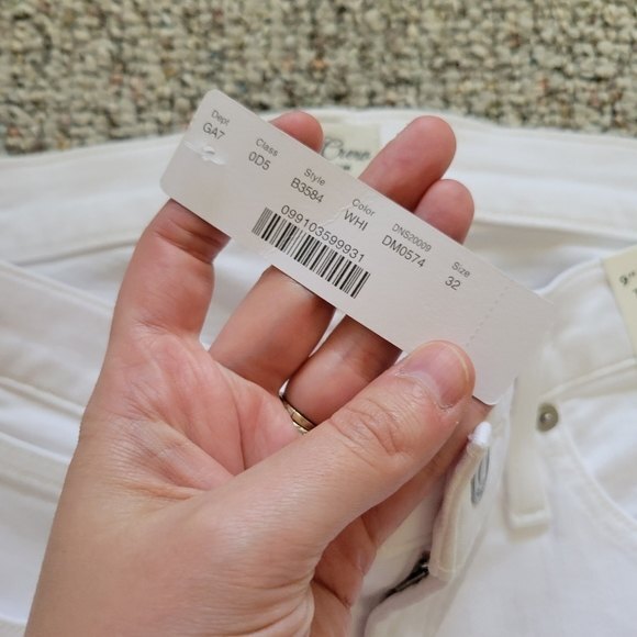 J. Crew 9" High Rise Toothpick Jeans in White Size 32 NWT - Picture 6 of 9
